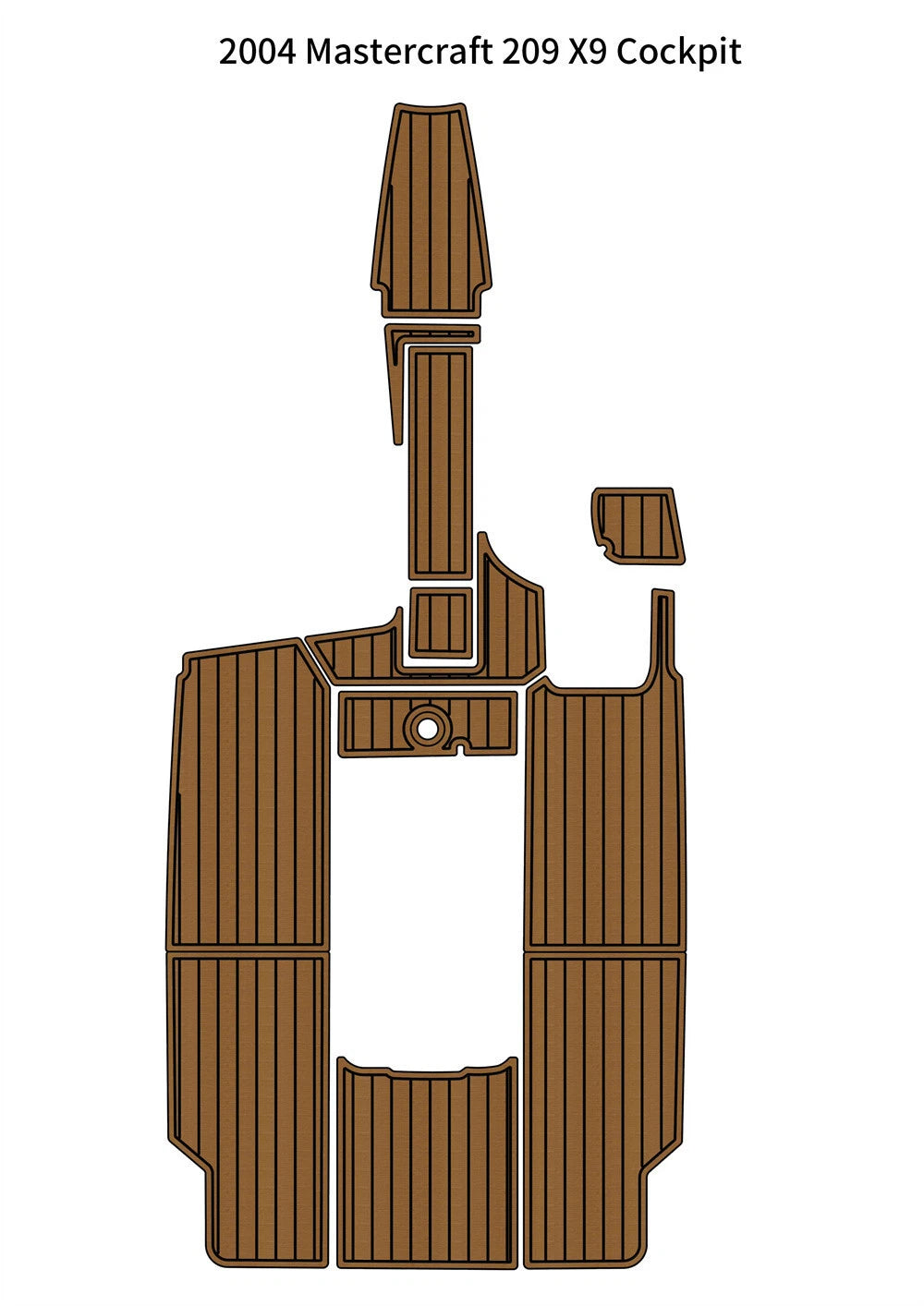 EVA Foam Cockpit Pad for Mastercraft 209 X9 (2004) - Faux Teak Decking Mat