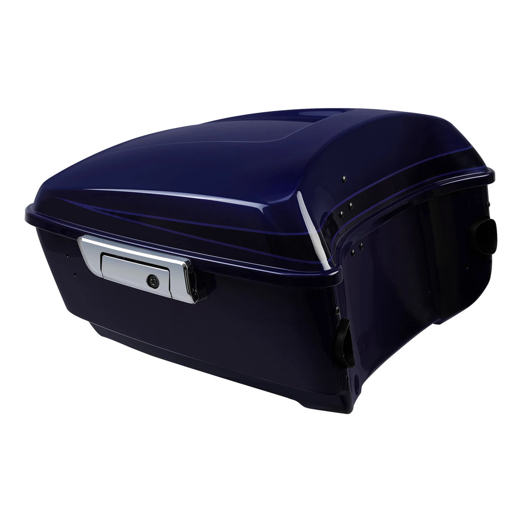 King Trunk for Harley Street Glide (2014–2024) Zephyr Blue/Black Sunglo