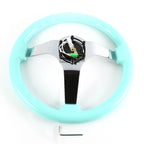 NRG ST-036MF-CH 350MM Deep Dish Anodized Aluminum Wooden Steering Wheel