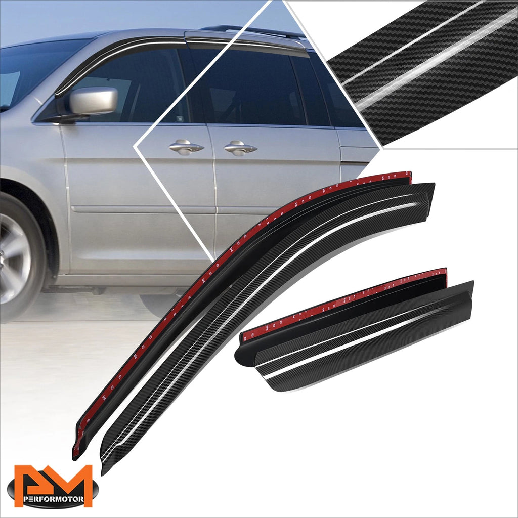Set of 4 Tape On Side Window Visors for Honda Odyssey (2005–2010)