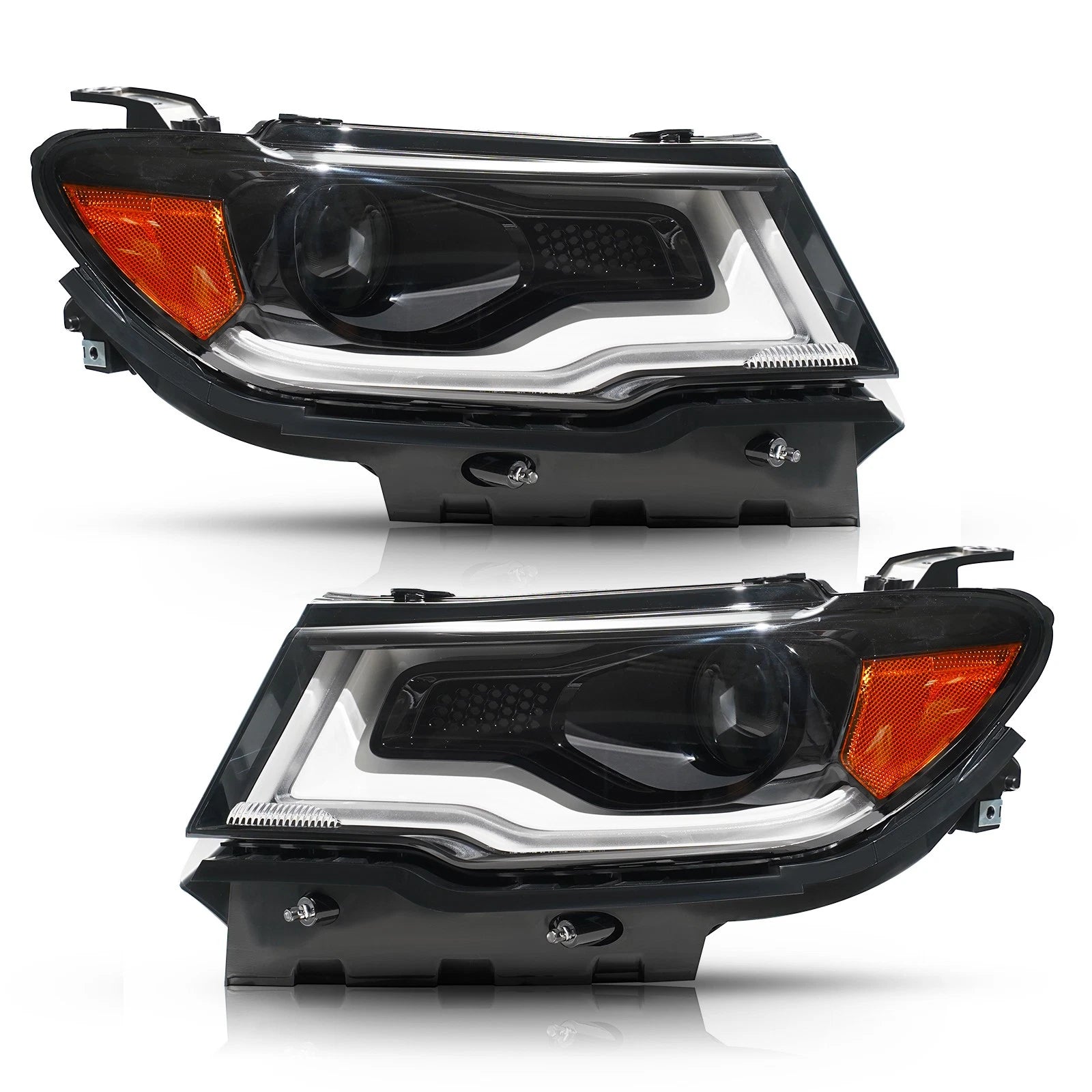 Halogen Upgrade HID Style LED DRL Headlight for Jeep Compass (2017–2021) Pair