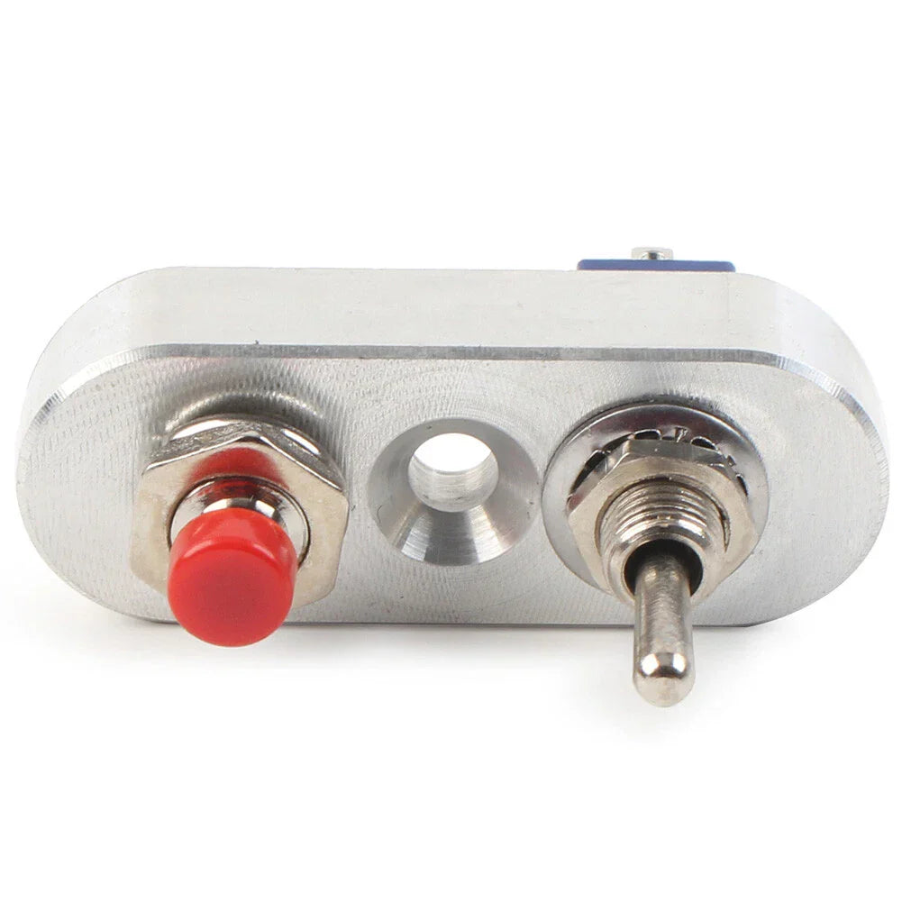 Mini Dual Toggle Switch Button 7/8" for Horn Headlight - Silver