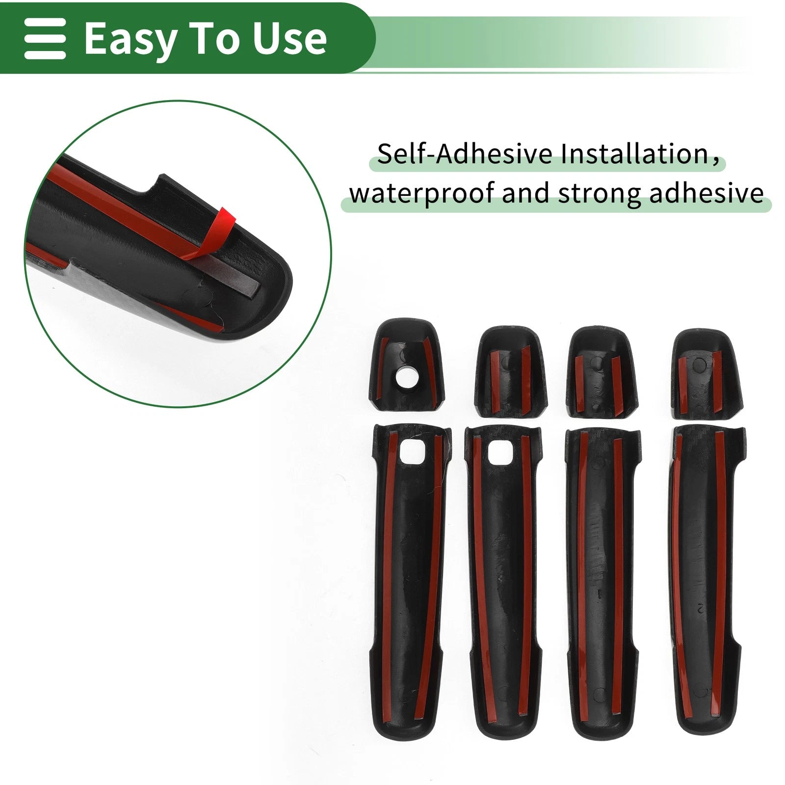 Car Door Handle Cover Trim for Suzuki Swift Vitara S-CROSS (Carbon Fiber)