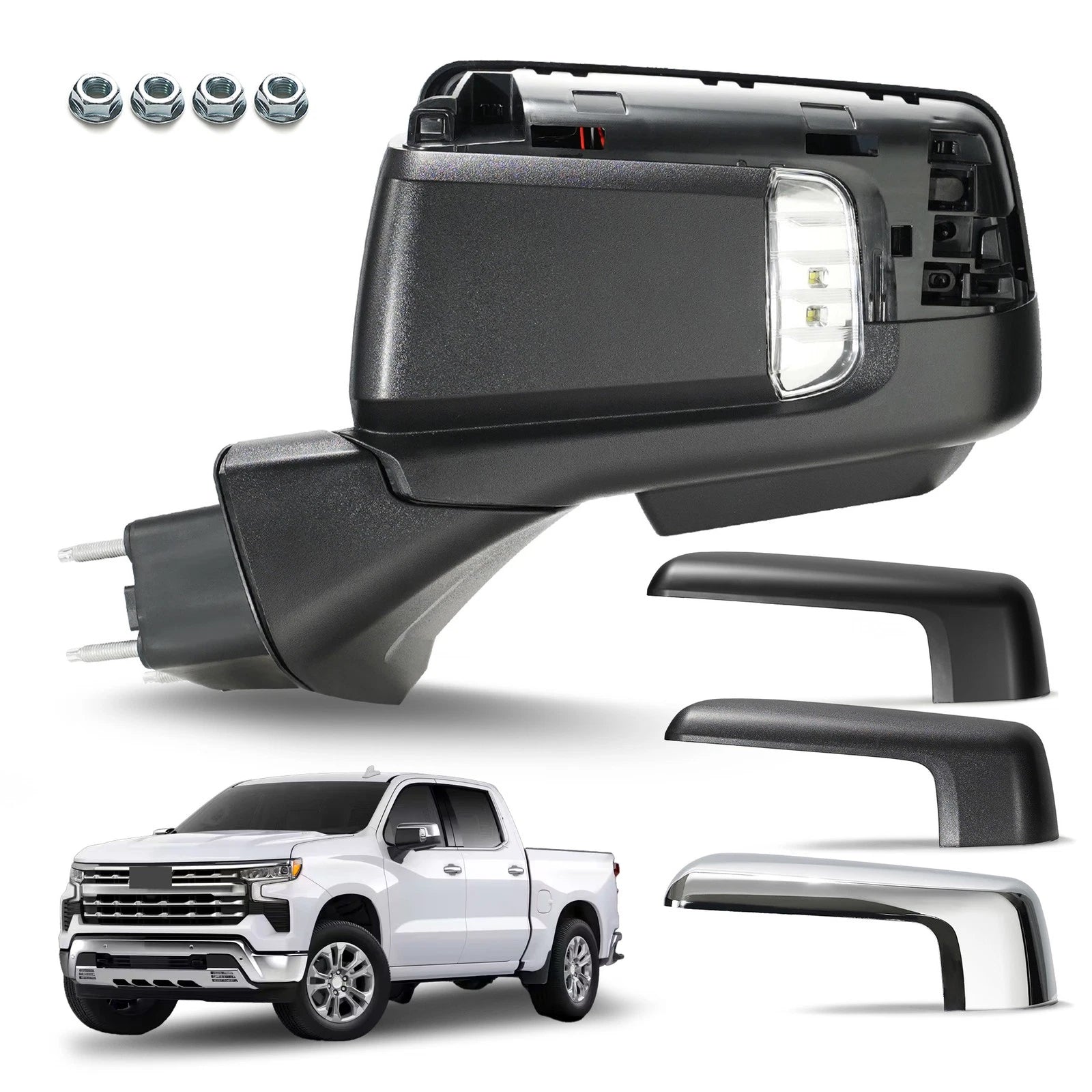 Heated Side Mirror with LED Lamp for Chevy Silverado 1500 (2019–2024)