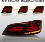 Set of 2 Red Smoke LED Tail Lights for Honda Accord (2013–2015)