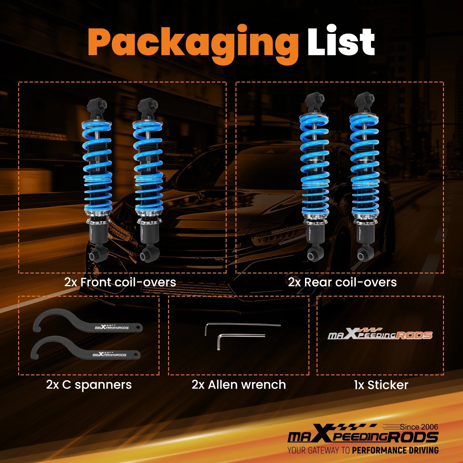 Coilover Suspension Kit for Dodge Viper (1992-1995)