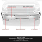 Chrome Front Bumper Face Bar for Silverado 2500 3500 HD (2011–2014)