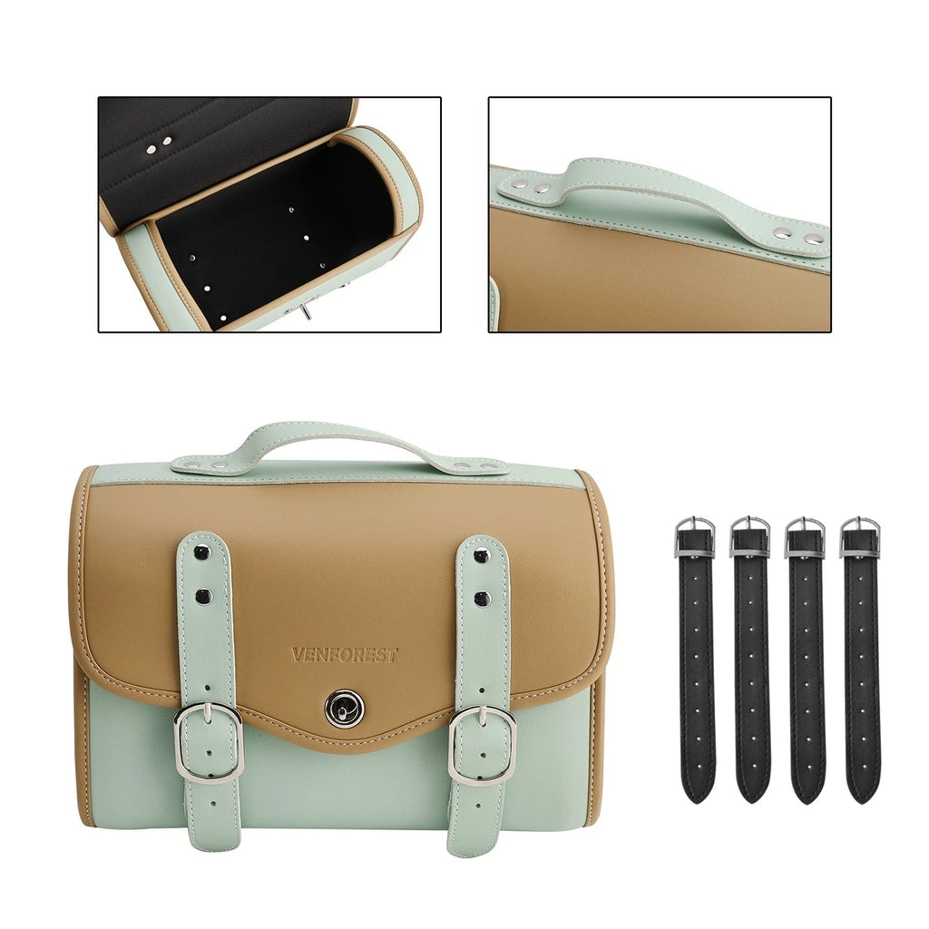 Side Saddlebag Tail Bag for Motorbike (Color Matching Green)