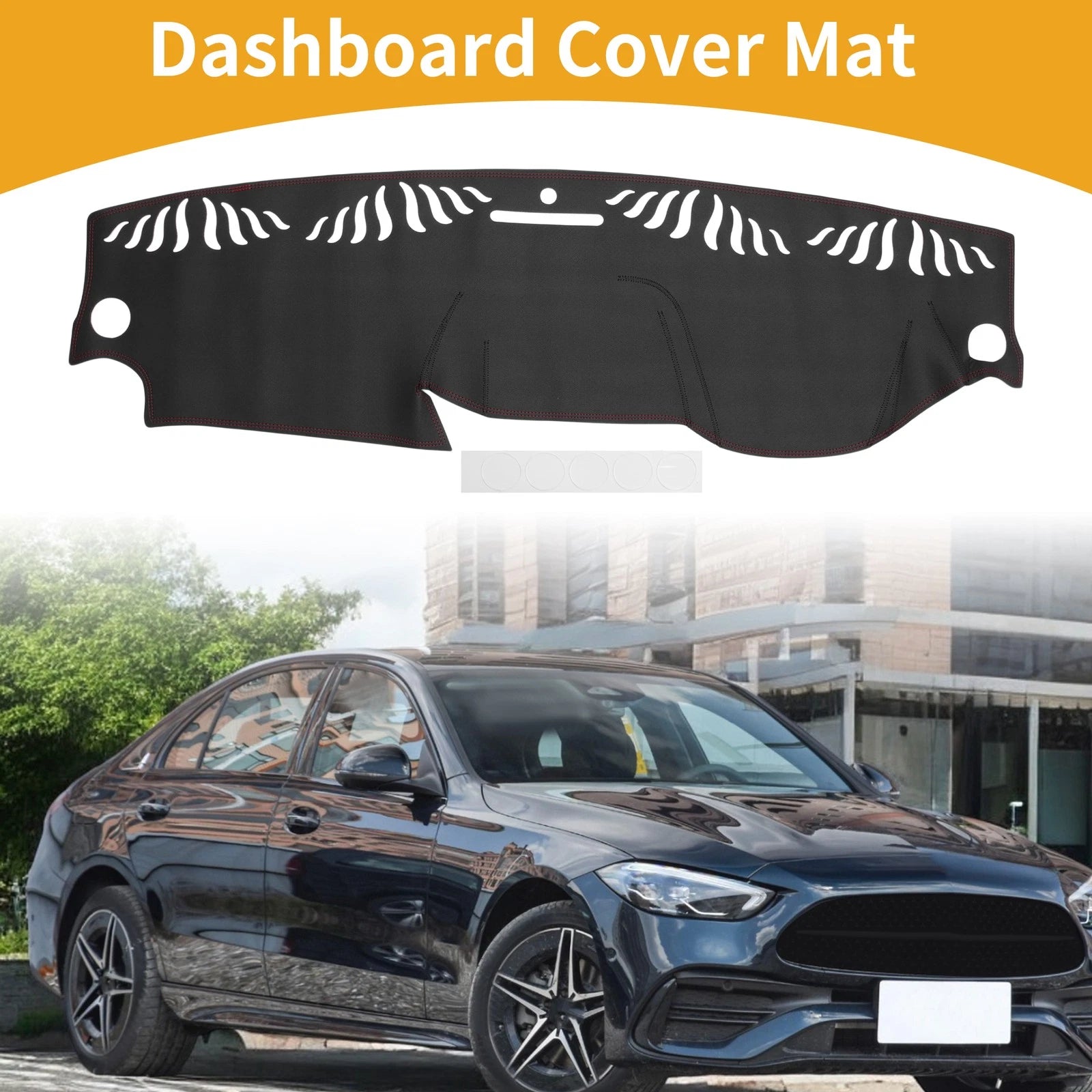 Dashboard Cover for Mercedes-Benz C-Class (2011–2013) Black Red