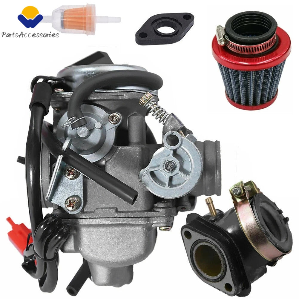 GY6 125cc 150cc Carburetor with Air Filter Intake Manifold for Scooter Go Kart