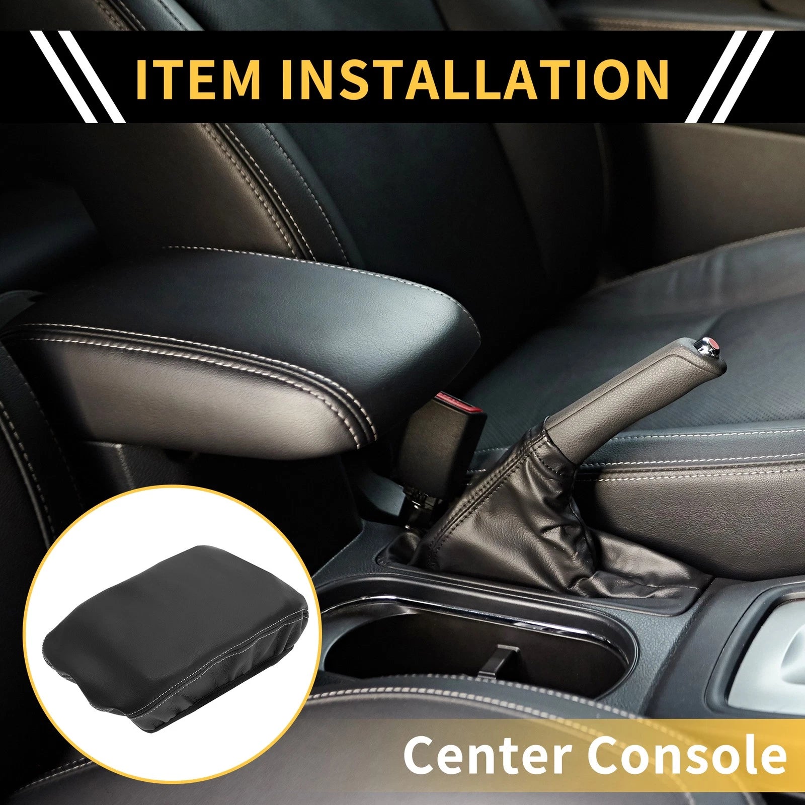 Arm Rest Cover for GMC Canyon (2015–2023) Microfiber Leather Anti-Scratch Black