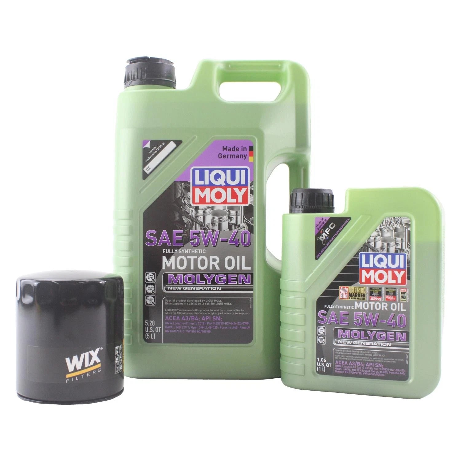 6L Liqui Moly Molygen 5W-40 Oil Change Kit for Audi A4 Quattro (2002–2008)