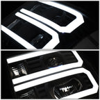 Custom LED U-Light Bar DRL Projector Headlight for GMC Sierra (2007–2014)