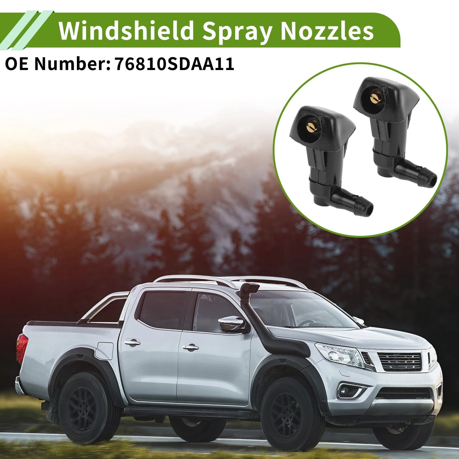 Windshield Washer Nozzle with Hose Connector for Honda (No. 76810SDAA11)