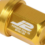 20Pc J2 7075 Forged Aluminum M12X1.5 Close-End Lug Nut Set w/Adapter Gold