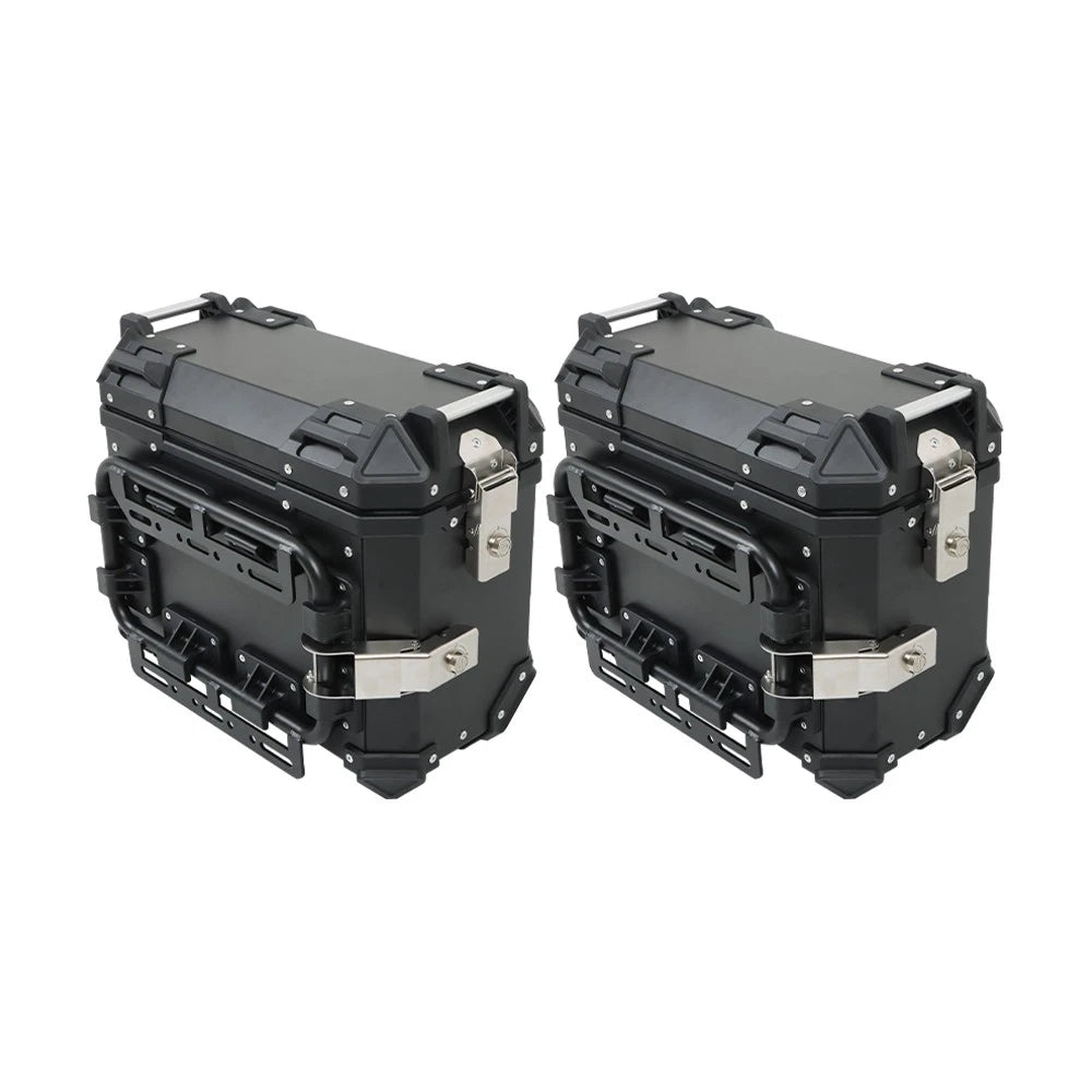 Set of 2 Hard Side Saddlebag Boxes for Motorbike (Fits Various Models)