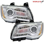 Set of 2 Headlights for Chrysler 300 (2011–2014) Chrome Housing Halogen