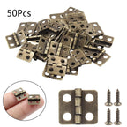 50Pc Mini Hinge for Wooden Box Jewelry Chest Craft Cabinet (12x13mm)