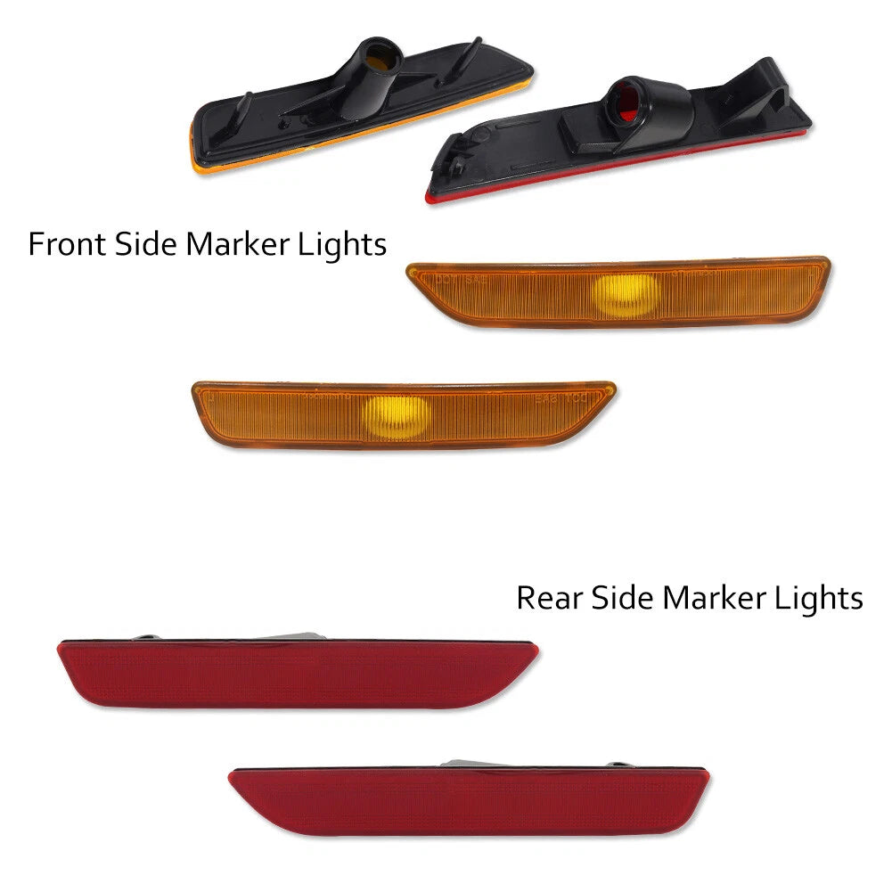 Set of 2 Front & Rear Side Marker Lights for Ford Mustang (2010–2014)