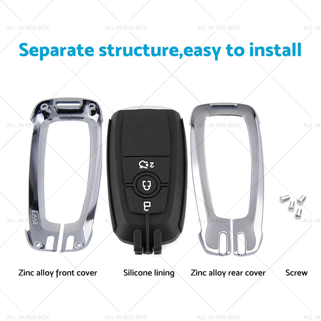 Zinc Alloy Remote Key Fob Cover for Ford Mustang, EcoSport, Edge, Explorer (2015–2023)