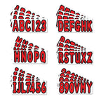A-Z Letters & 0-9 Numbers Red Marine Boat Sticker Decals