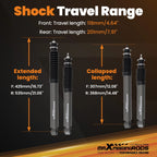 Front & Rear Lowering Shocks for Ford F100 2WD (1973–1979) 3/4" Drop Kit