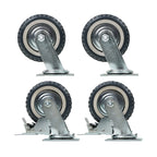 Set of 4 Grey PU Universal Wheels with Inclined Brakes