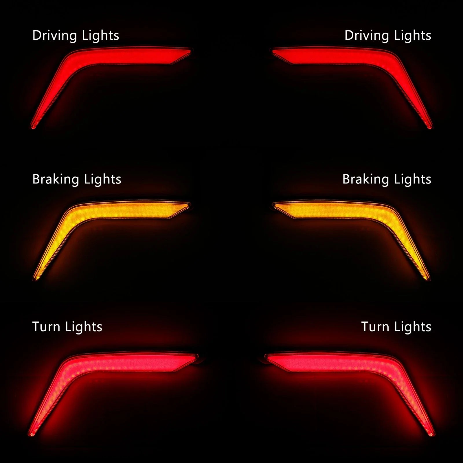 Rear Saddlebag Turn Brake Lights Accents for Honda Goldwing GL1800 (2018-2025)