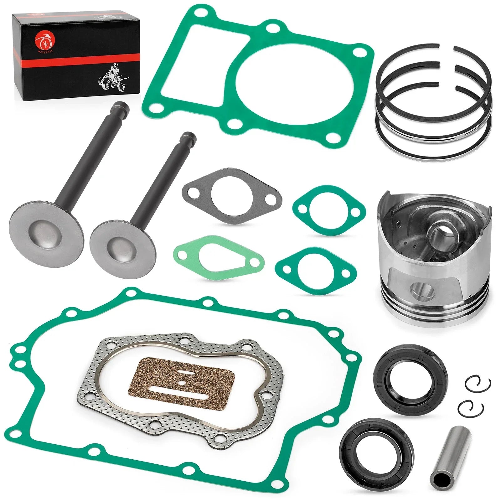 Engine Piston Gasket Kit with Valve for Club Car Golf Cart 341cc (1986–1991)
