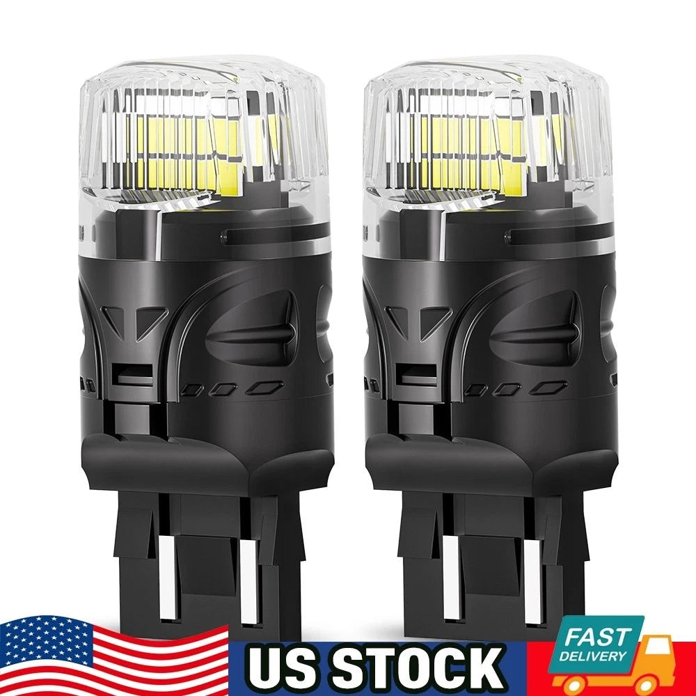 2X LED 7443 7444 7440 Reverse Backup Light Bulbs for Vehicles (6500K)