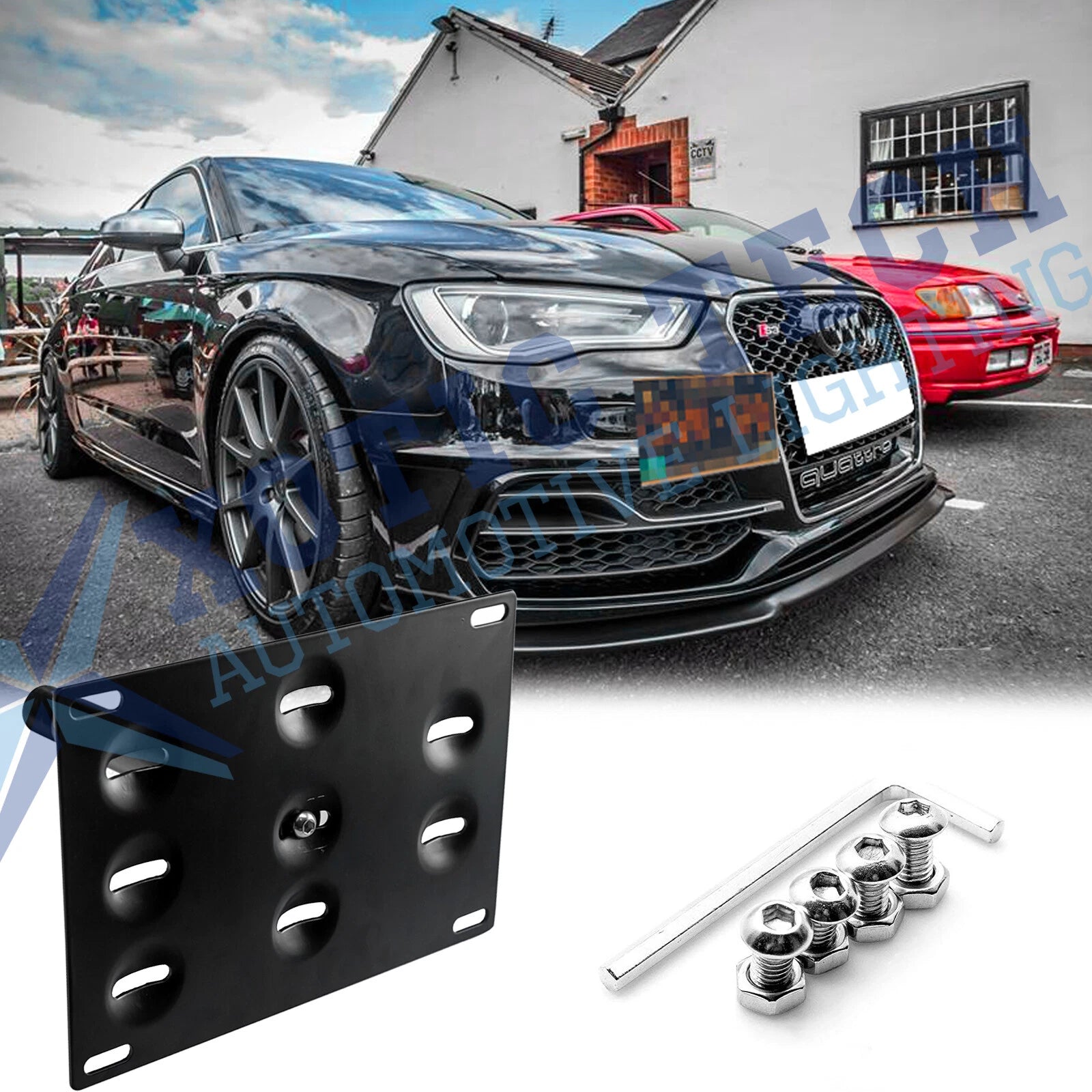 Front Bumper Tow Hook License Plate Mount Bracket Kit for Audi TT MK2 (2006–2014)