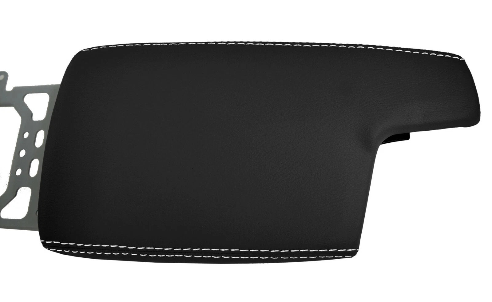 Leather Console Lid Armrest Cover for Subaru Crosstrek (2018–2020) Black White Stitch