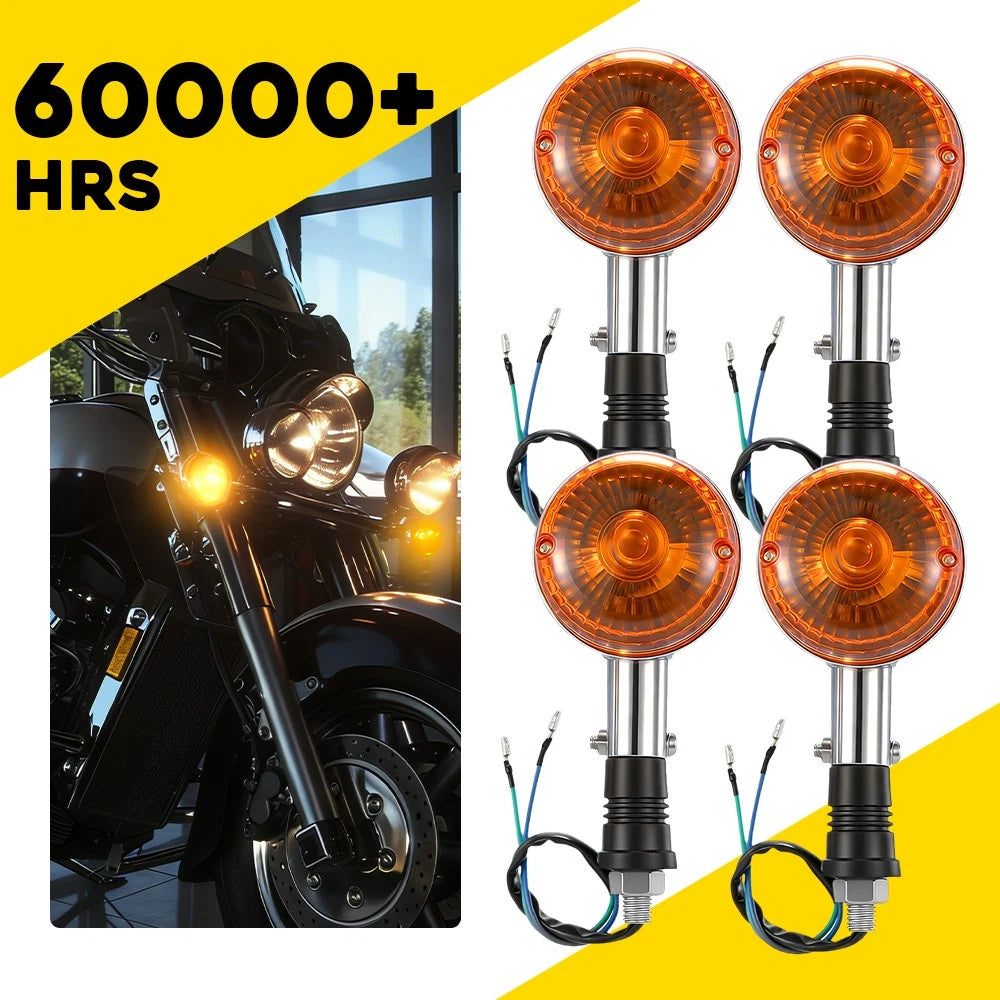 Set of 4 Chrome Turn Signal Indicator Lights for Yamaha Road Star 1600 (1999–2003)