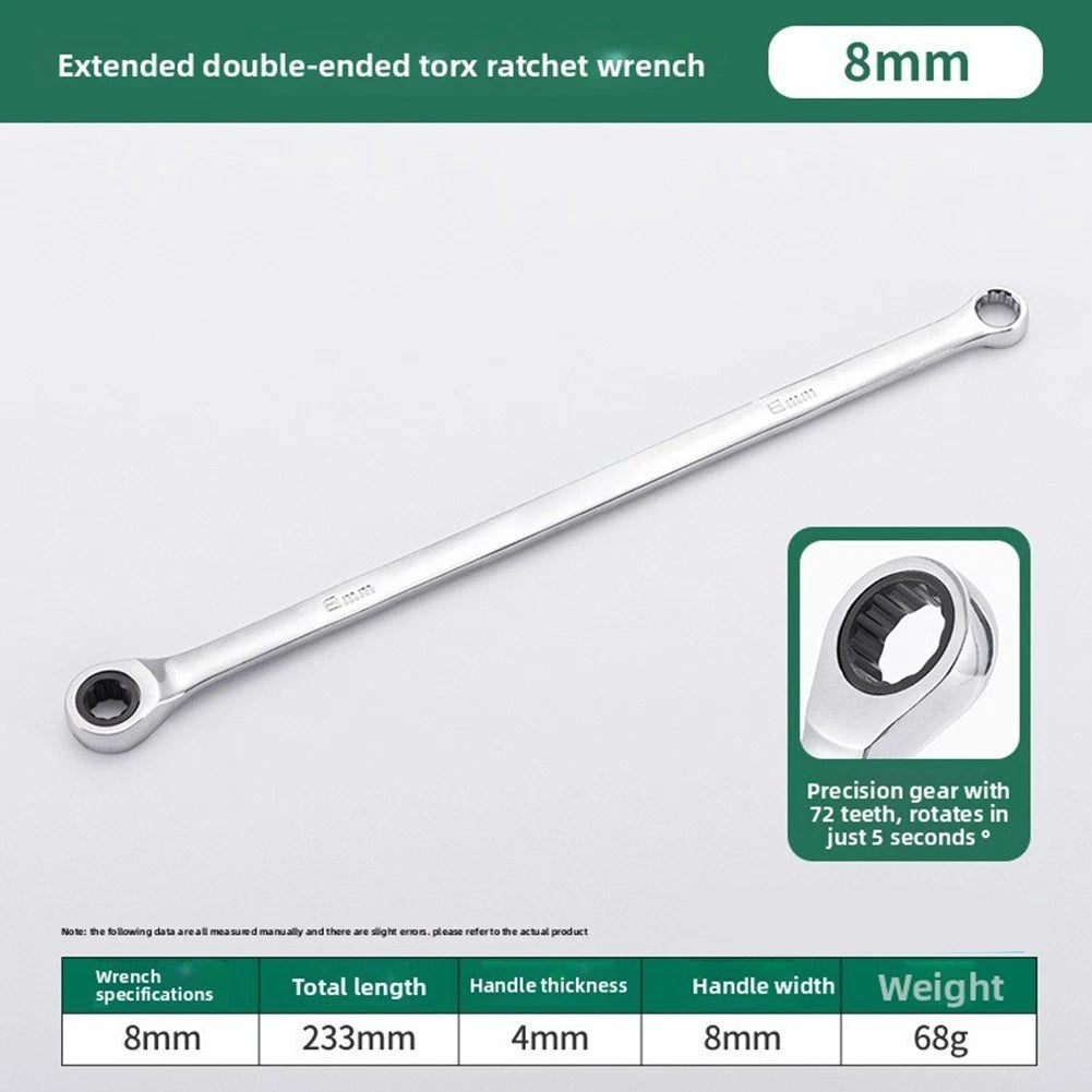 Dual Head Ratchet Wrench 72 Tooth for Faster Bolt Engagement