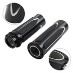 1 Pair of Chrome Handlebar 1" Hand Grips for Harley Touring Softail Dyna