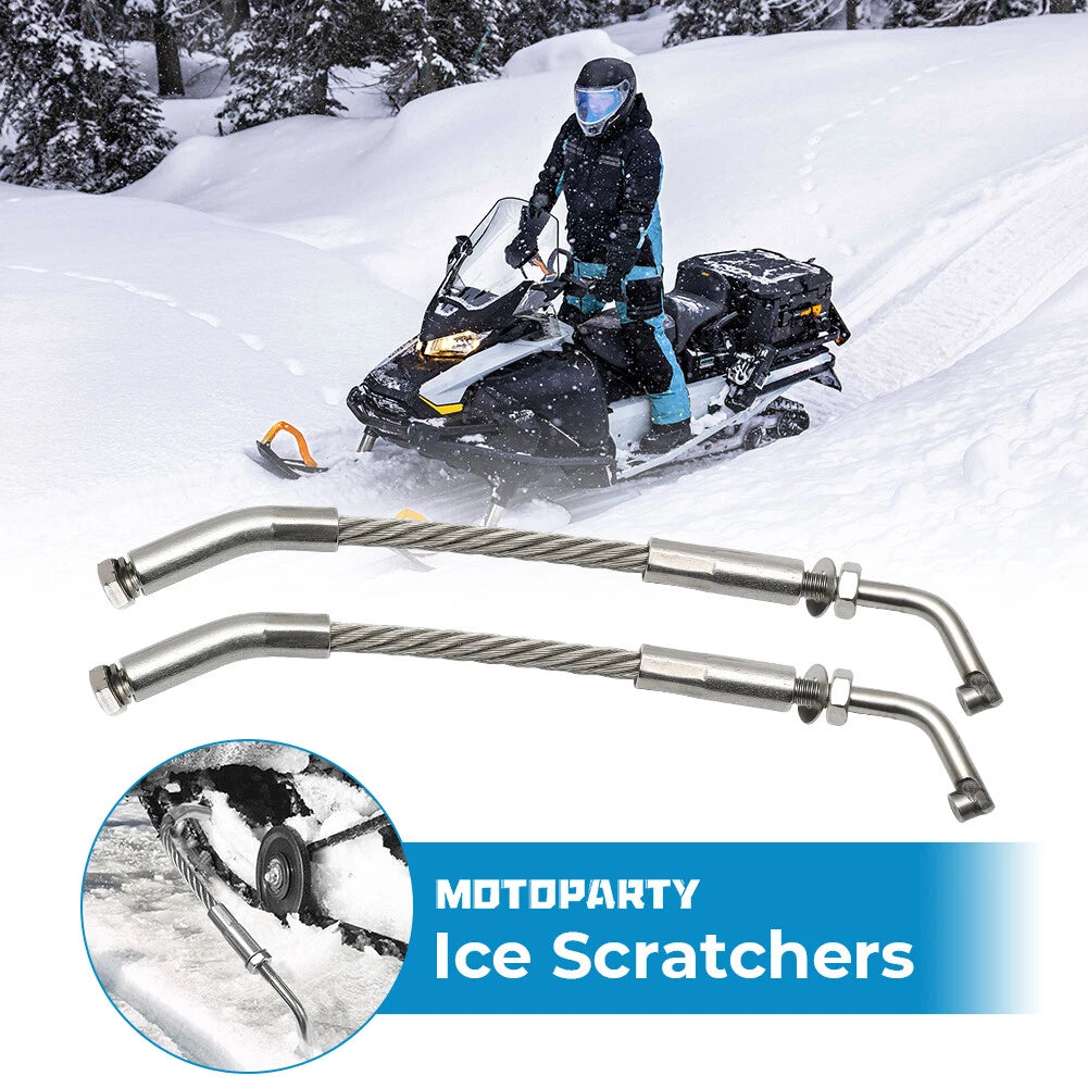 Ice Scratchers with Carbide Tips for Snowmobile (Reverse Compatible)