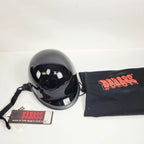 BikerTrooper Half Helmet for Motorcycle (DOT Approved) - Gloss Black