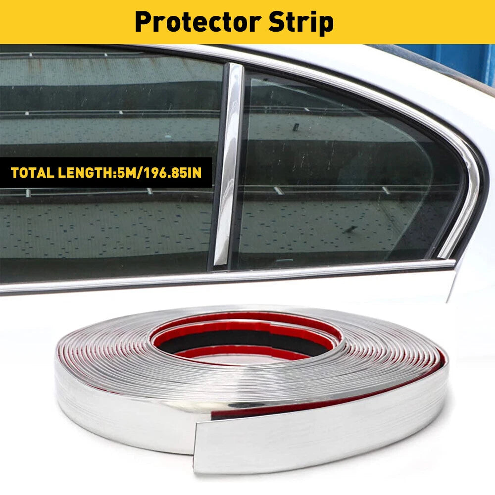 1PC Chrome Trim Molding Strip for Car Body Door Protector (16ft)