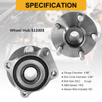 Front and Rear Wheel Hub Bearings Set of 4 for Subaru Forester Impreza WRX (2000–2020)