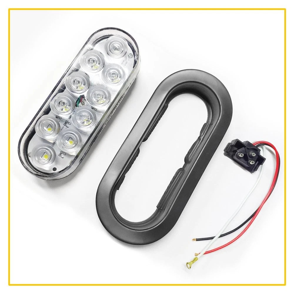 10 LED Oval Trailer Truck Stop Turn Backup Tail Lights for (RHD)