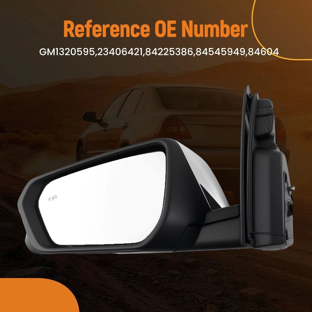 Heated Chrome Left Side View Mirror for Chevrolet Equinox (2018–2022) 84225386