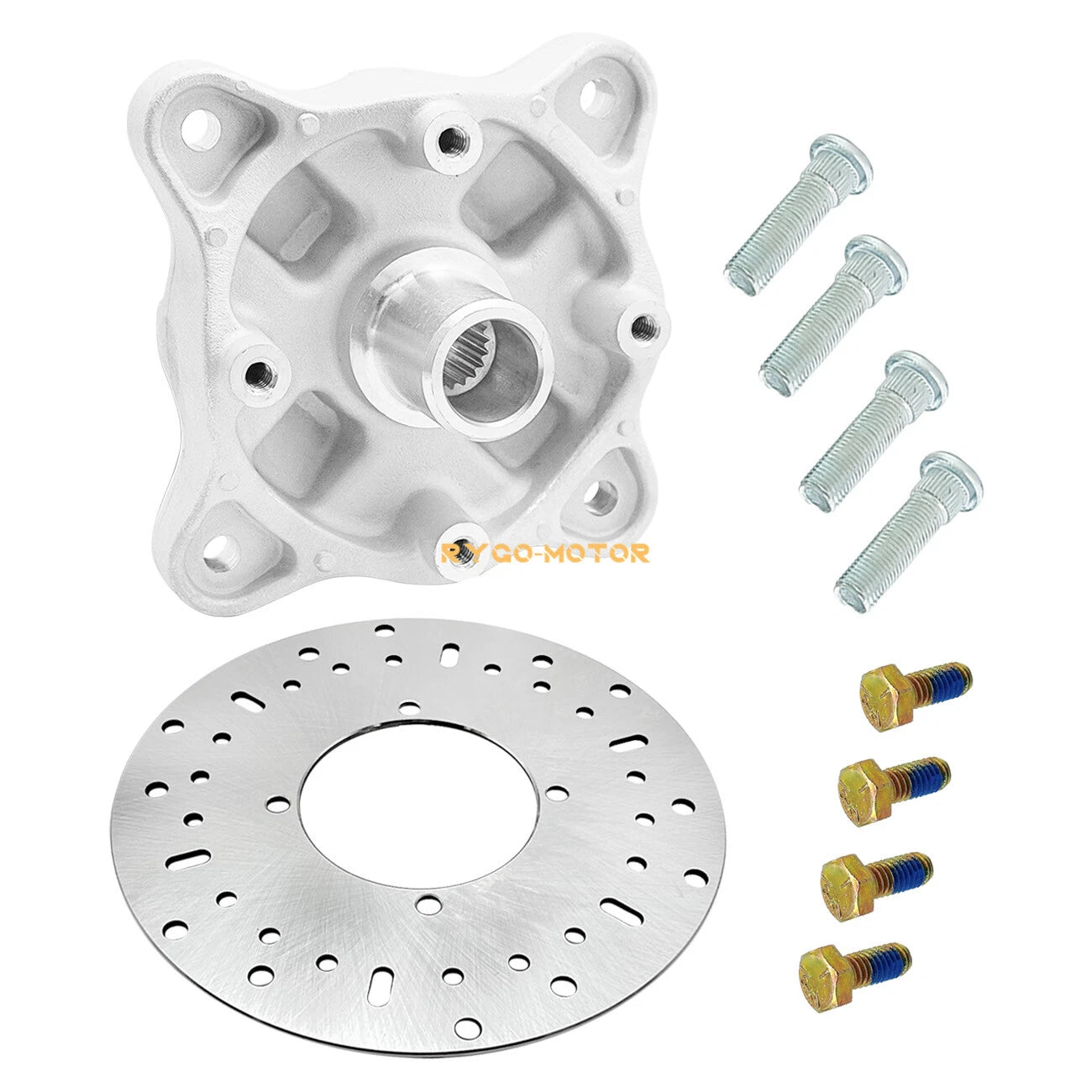 Front Wheel Hub & Studs & Brake Rotor Kit for Polaris Scrambler 500 (2010–2012)