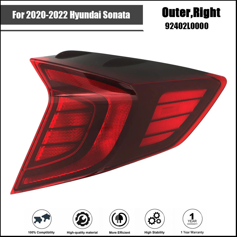 Tail Light for Hyundai Sonata (2020–2022) Passenger Side LED Assembly