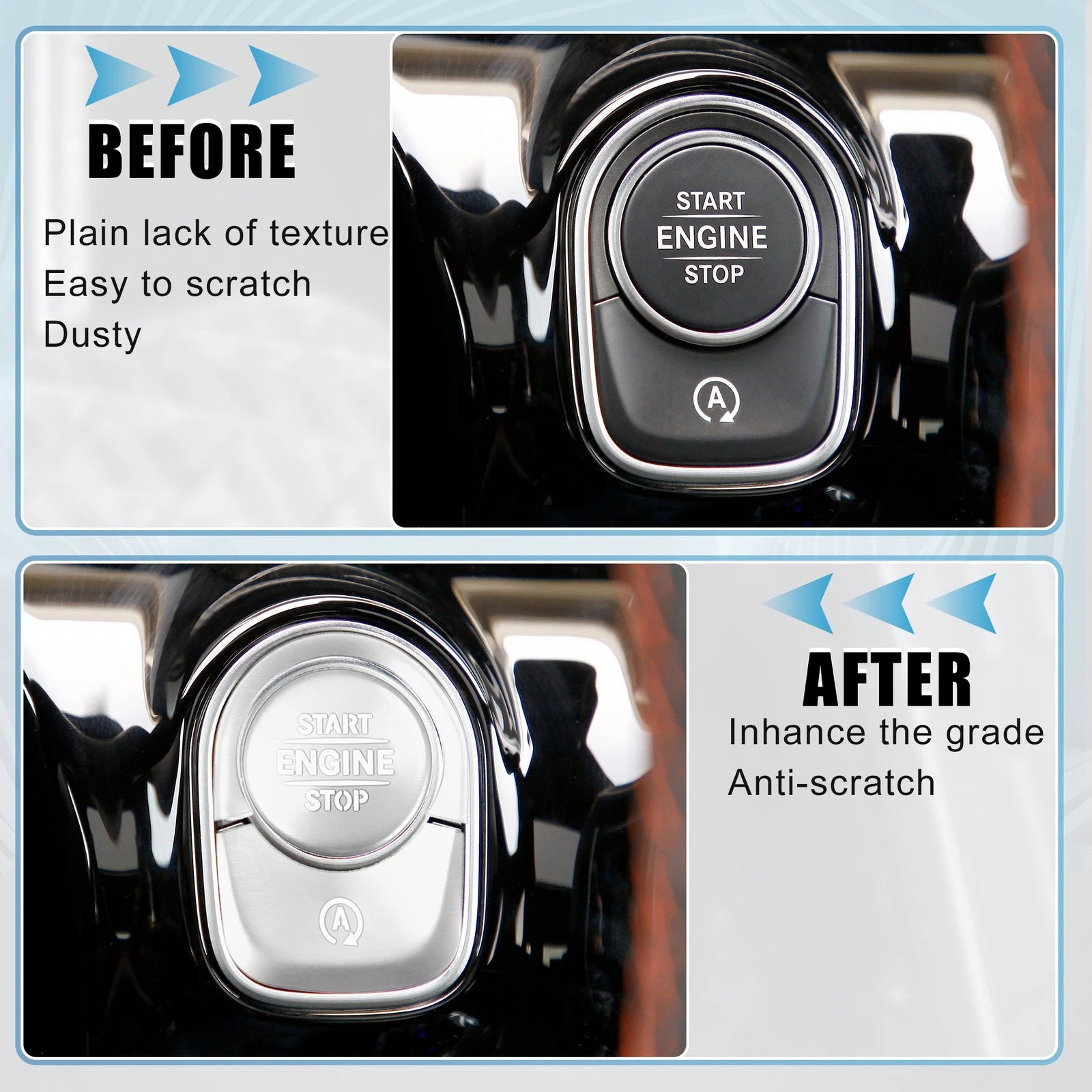Engine Start Stop Button Cover Trim Sticker Kit for Mercedes Benz 