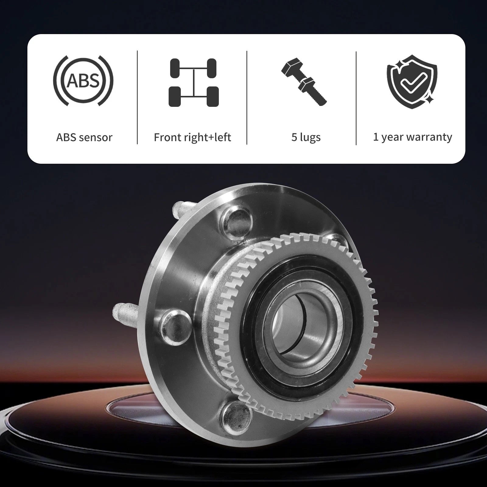 Pair Front Wheel Hub Bearings for Ford Mustang (2005–2014)