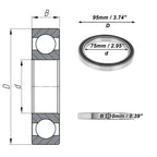 1 Pc Deep Groove Ball Bearing 6815VV for Scooter Skateboard Wheel