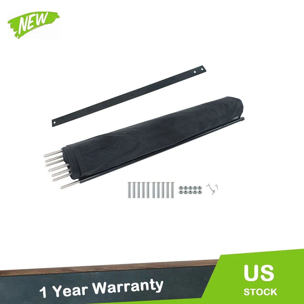 4X 24 FT Removable Black Swimming Pool Fence for Inground Pools