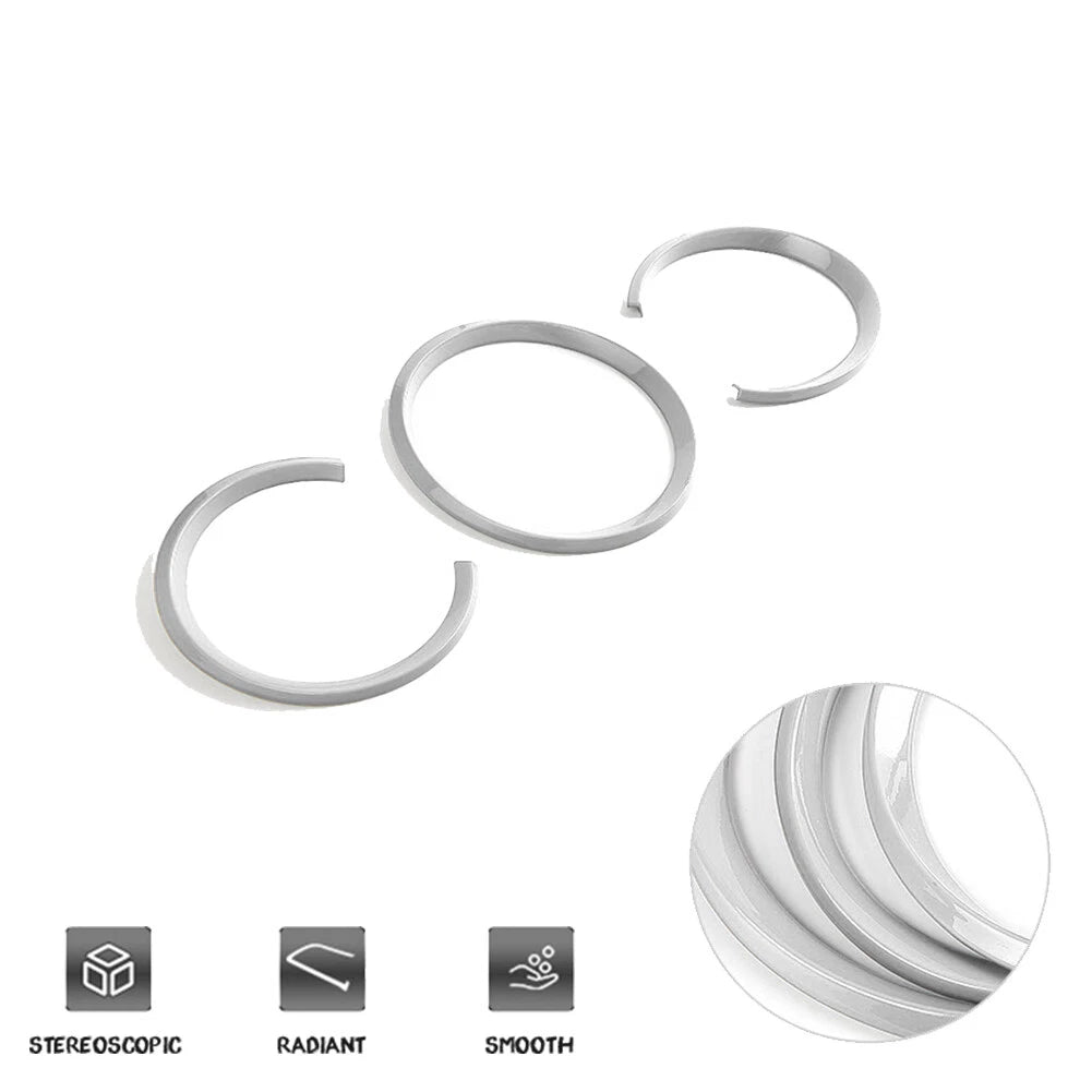 Set of 4 Silver Dashboard Console Panel Surrounding Rings for Porsche Macan