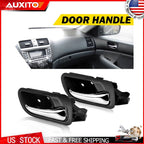 Set of 2 Interior Door Handles for Honda Accord (2003–2007) Chrome Black