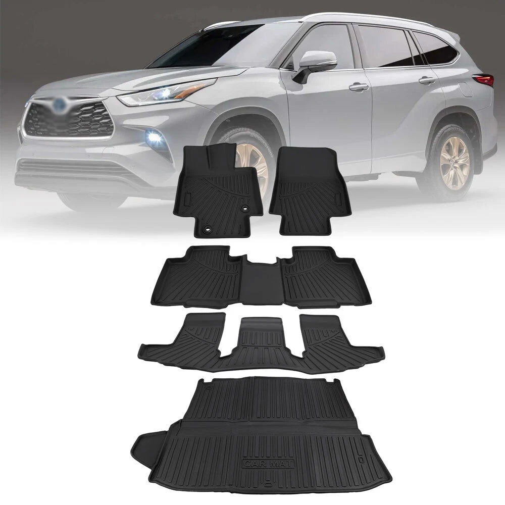 Set of 5 Floor Mats for Toyota Highlander TPE 2020–2024